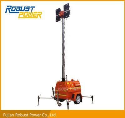 Fluid Bunding Hydraulic Galvanized Mast Diesel DC LED Mobile Light Tower