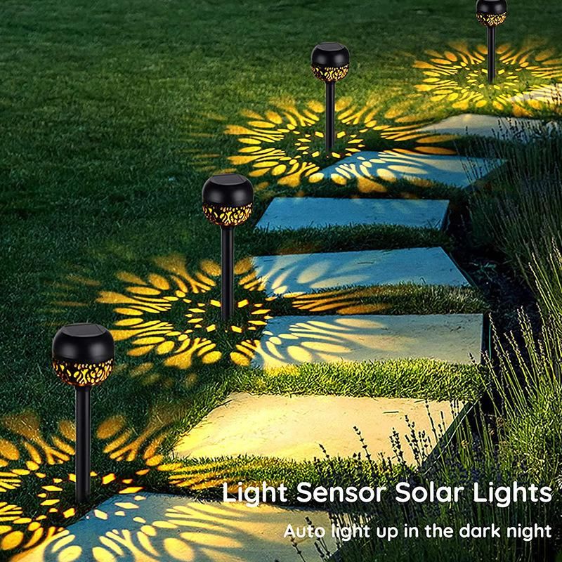 Solar Maple Flame Outdoor Decorative Garden LED Lamp Solar Lights Outdoor Waterproof Solar Pathway Garden Lights for Walkway Yard Path