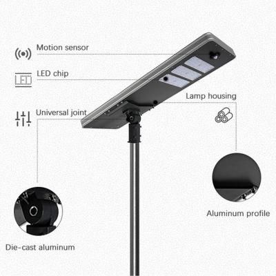 Energy Saving High Brightness IP65 Waterproof 30W 40W 50W 60W 80W 100W 120W Adjustable All in One Solar Street Light