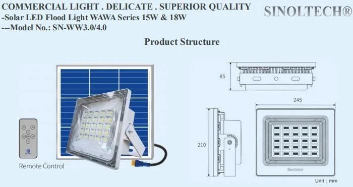 Sn-Ww4.0 IP65 Waterproof Outdoor Solar Power LED Garden Flood Light