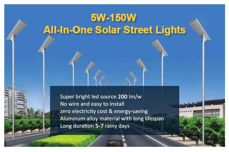 10-12m Pole Mounted Waterproof 100W Brightness 3030 LED Solar Light