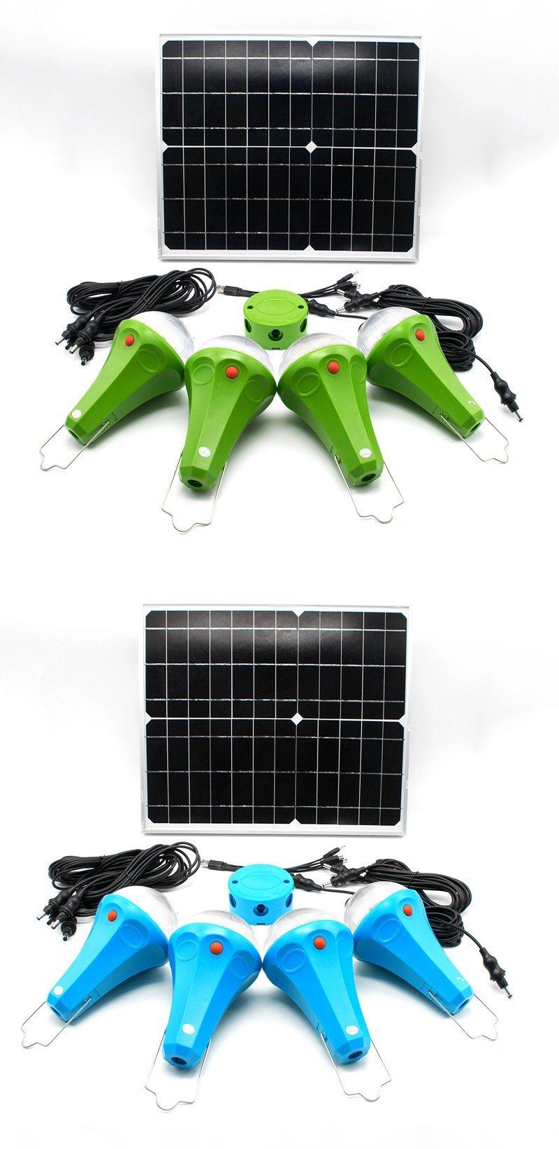 Solar System 20W 11V Home Solar Power System with 4PCS Solar Light *Power Display Solar Lights