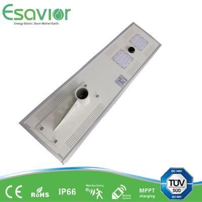 Esavior IP66 4000-4800lm Waterproof All in One Integrated LED Solar Street Lights Outdoor Lamp with PIR and TUV/CE/Rosh Certificate