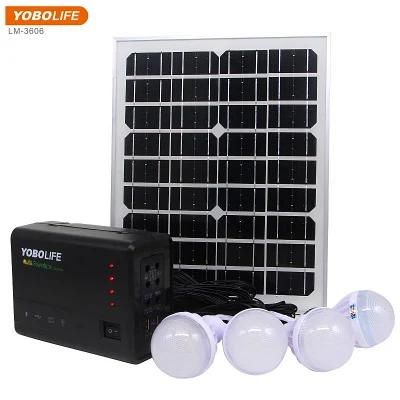 12V 15W Portable Solar Lighting System 4PC LED Bulbs/Mobile Phone Charger