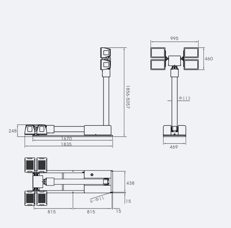 Senken Cff14741000 4.7m Gas/Halogen Roof-Mounted Lamp Light Tower