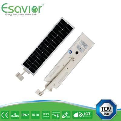 Esavior High Efficiency Mono PV 18V/60wp 50W Integrated LED Solar Street Lights Solar Lights