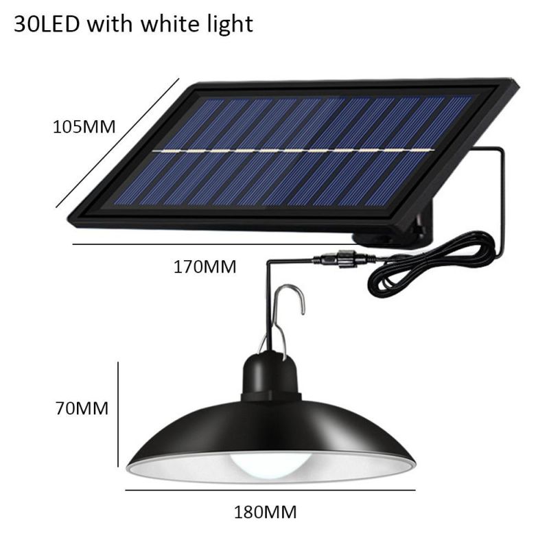 Double Head Solar Pendant Light Outdoor Solar Lamp Shed Lights with Cable for Garden Yard