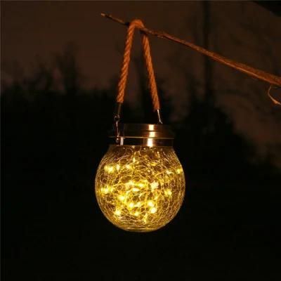 IP65 Waterproof Hanging Glass Solar Mason Jar Fairy Lights for Backyard Party Commercial Decor Home