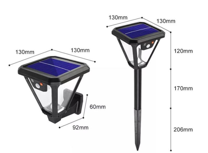 Factory Supply Waterproof Outdoor Garden Solar Lawn Lights with PIR Motion Sensor