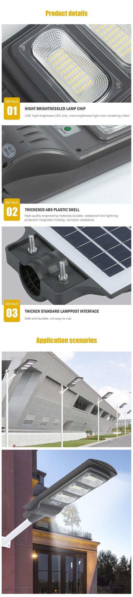 LED 30W 60W 90W 120W Outdoor Waterproof Motion Sensor All in One Solar Street Light