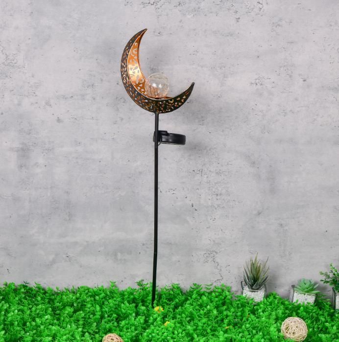 Moon Hollow-out Pattern Solar Wall Lamp Lawn Ground Light