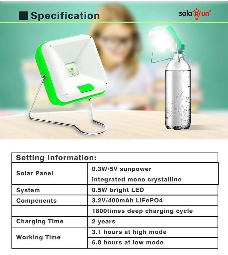 High Quality Powerful Small LED Solar Study Lantern/Solar Light/Solar Desk Lamp for Reading and Home Light in Africa