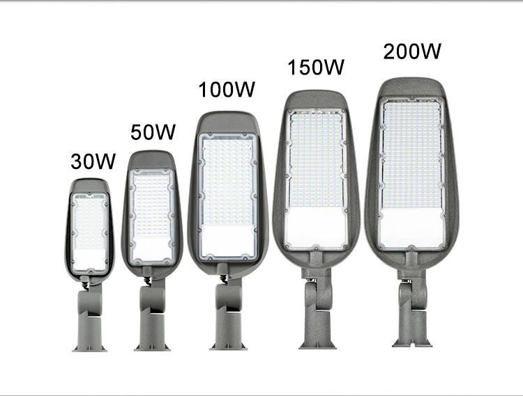 3years Warranty 30W 50W 100W 150W 200W IP65 Waterproof Slim Road Lamp Outdoor LED Street Light