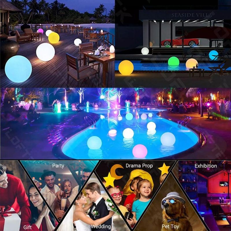 Inflatable Waterproof LED Solar Glow Floating Ball Light for Beach Party Garden Swimming Pool Decoration