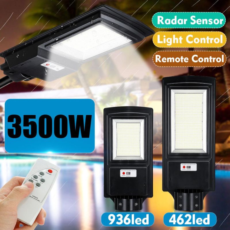 2000W/3500W LED Solar Street Light PIR Motion Sensor Outdoor Wall Lamp Remote