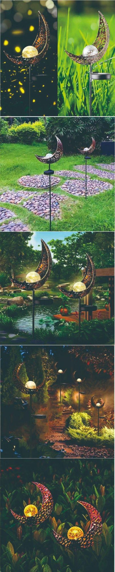 Moon Hollow-out Pattern Solar Wall Lamp Lawn Ground Light