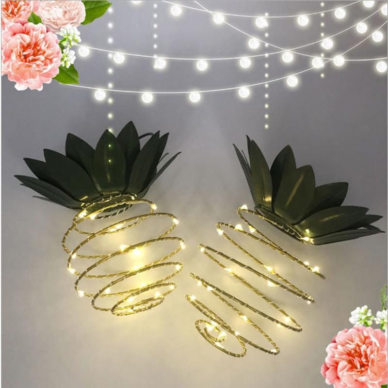 Set of 2 Pineapple Solar Garden Lights, 25 LED Lights for Outdoor Garden Decorative Lights Esg11892