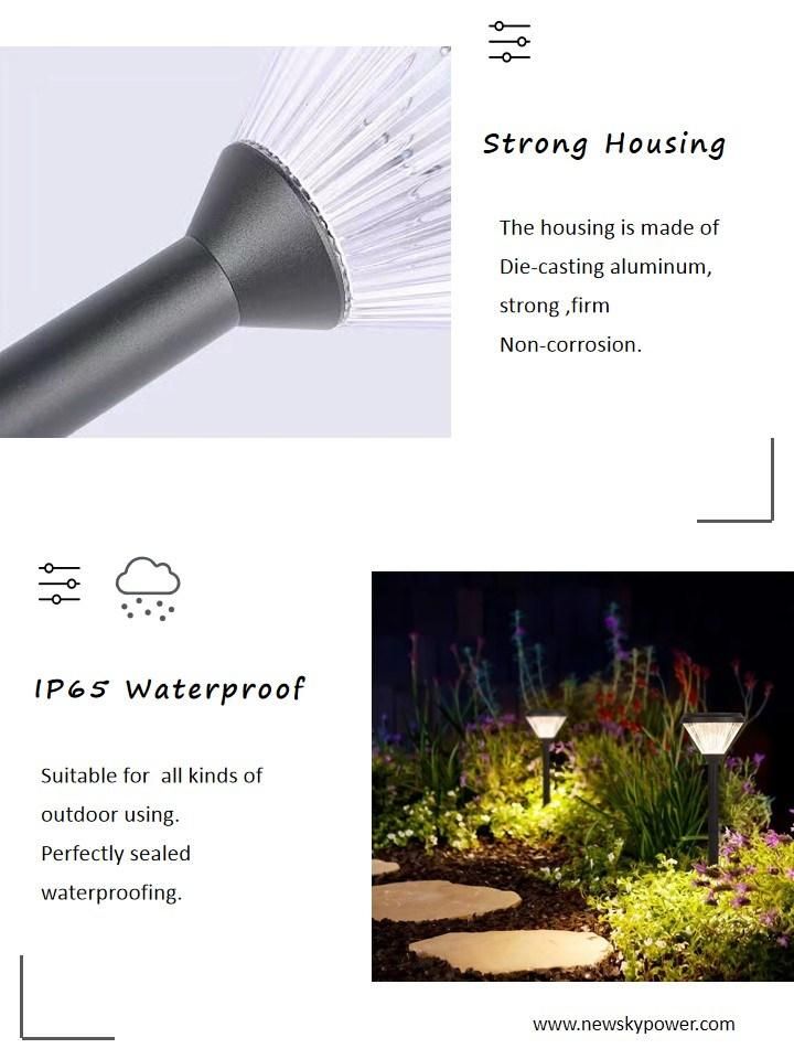 2021 Best Quality Die-Casting Aluminum Security Diamond Shape Solar Stake Light for Garden Path Household