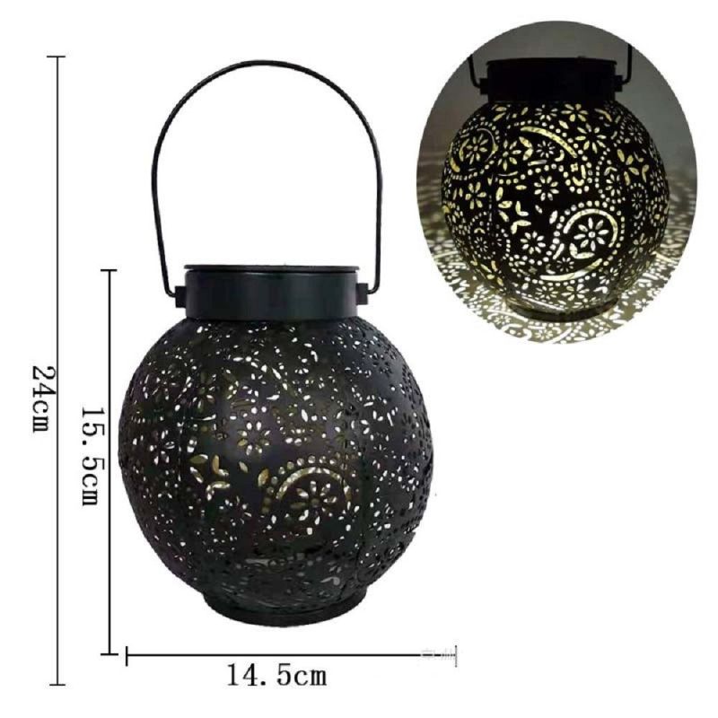 Decorative Metal Patio Lamp Solar Lantern Garden Outdoor Waterproof Patio Light Fixture Wyz18474