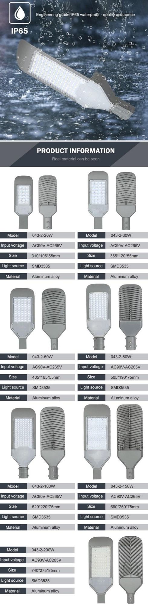 COB 200W High Lumen LED Street Lights Road Street Lamp Lights Lighting Decoration Energy Saving Power System Home Products Street Sensor Portable Light