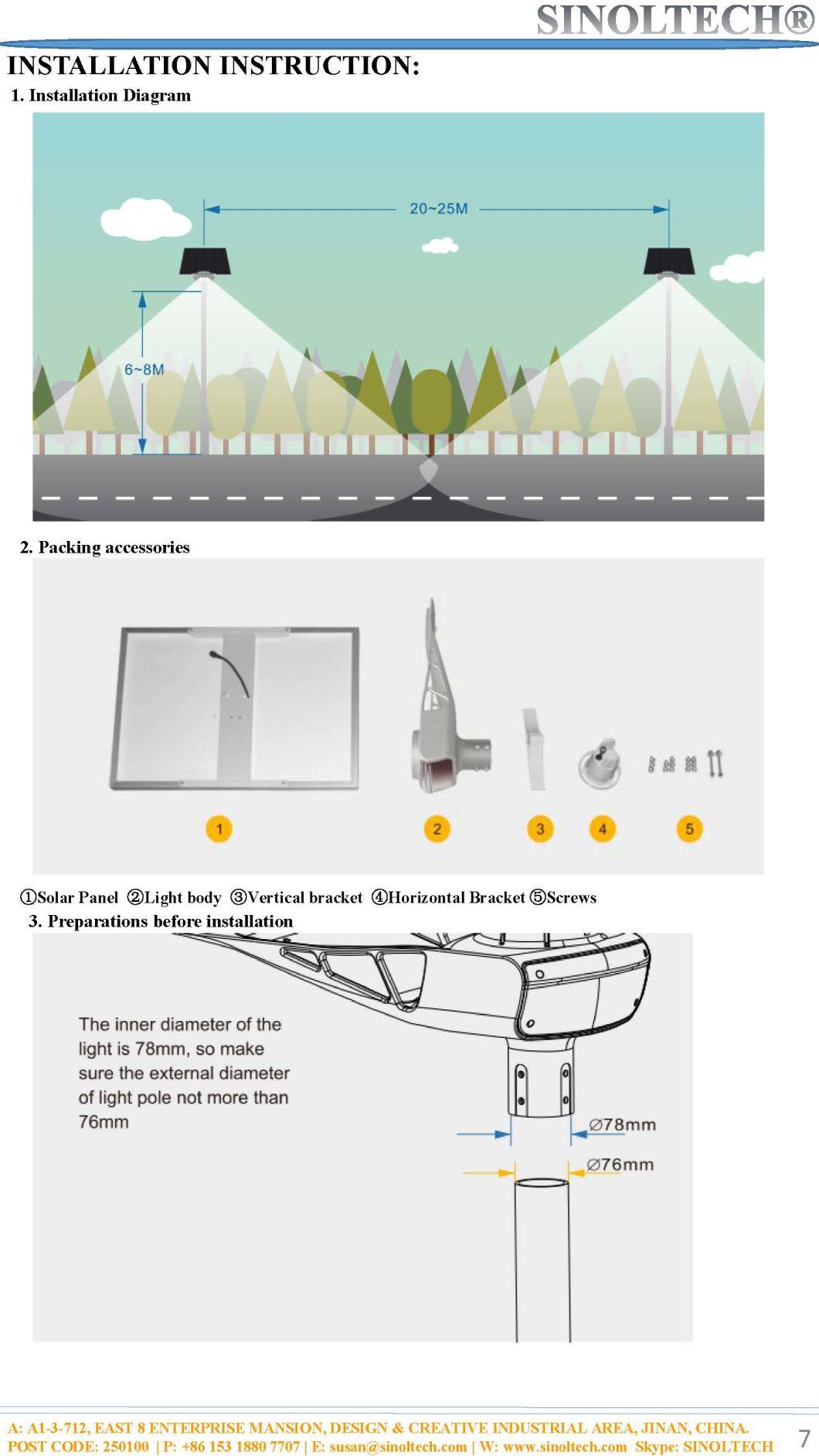 Elite G03 Series 6500 Lumens 50W LED Solar Light LED Street Lighting with 3-4 Rainy Days Design (G03-50W)