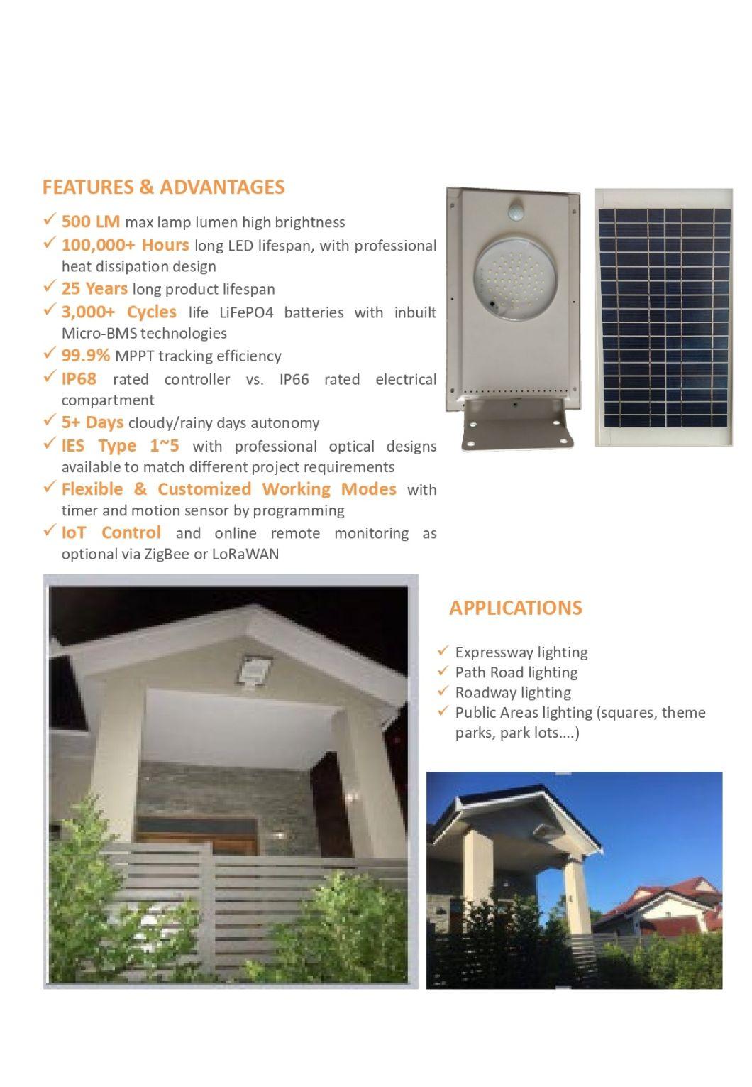 5W Solar Street Light with High Lumen LED Light Source