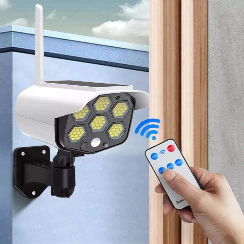 IP66 Waterproof 2000 Lumens 77 LED Outdoor Wireless Dummy Decoy Security Camera Motion Sensor Solar Lights