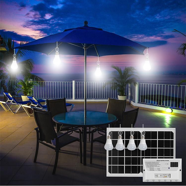 Portable Solar Energy Home Power Solar System for Home Lighting and Phone Charging 12W Solar Panel 4 LED Bulbs 2021