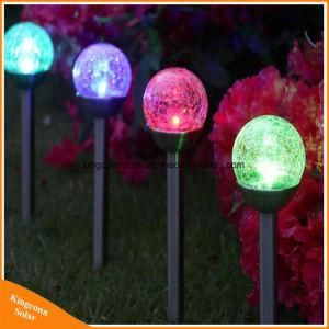 Color Changing Outdoor Solar Lights Cracked Glass Ball LED Garden Landscape/Pathway Lights for Path Patio Yard