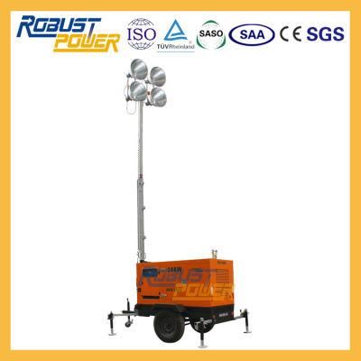 20kw 4*1000W Outdoor Generator Heavy-Duty Mobile Light Tower