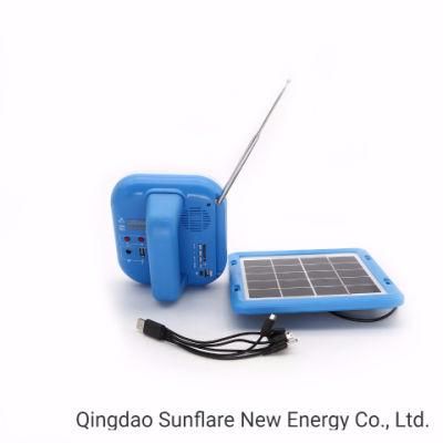 Ce RoHS Outdoor IP65 Water Resistant FM Radio/SD Card/2W LED Solar Lamp Light Lantern