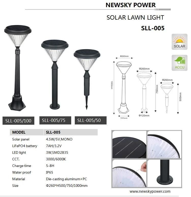 Original Factory Supply Easy Install High Lumen Solar Lawn Light for Park Household Garden Walkway