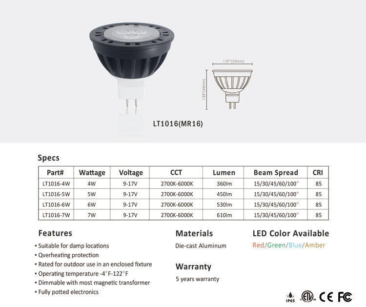 LED Outdoor Lighting MR16 LED Lamp for Garden Lighting Project