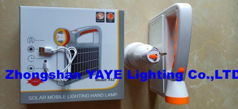 Yaye Hottest Sell Portable Mini Solar Power System Lights 25W 30W Solar Emergency Light with 4 LED Lamps /1000PCS Stock