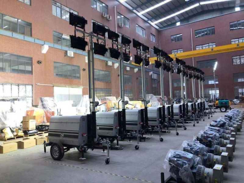 4*1000W Metal Halide Lighting Tower with Silent Diesel Generator