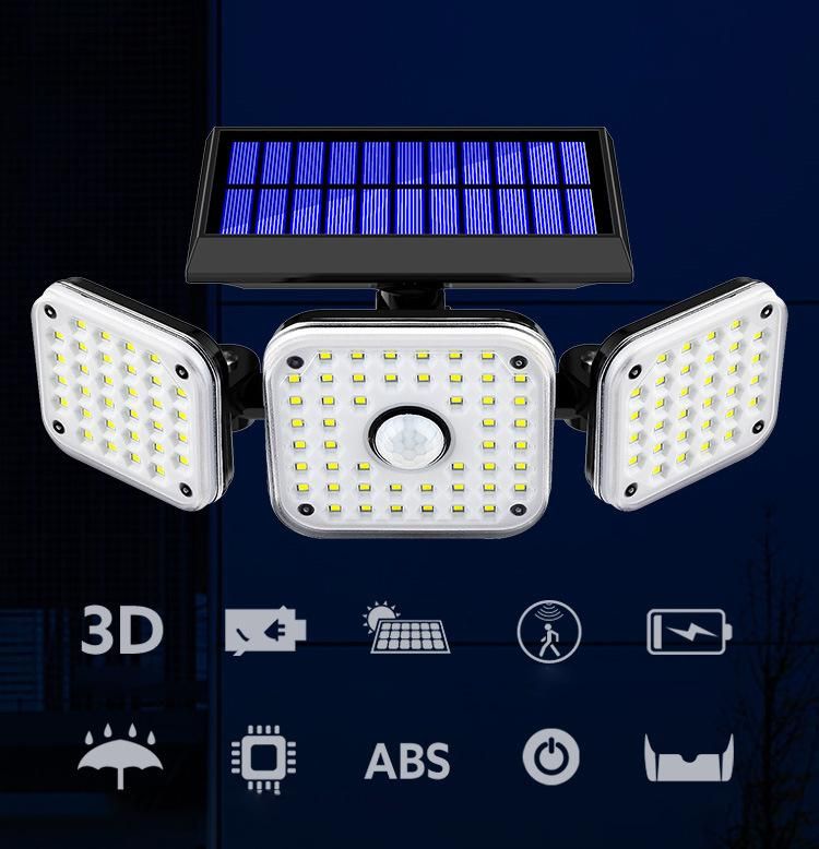 Outdoor Solar Rechargeable Motion Sensor LED Street Light IP65 Waterproof Wireless Garden Wall Light