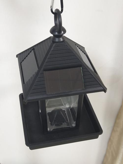 Outdoor Plastic Hanging Bird Feeder with Solar Light