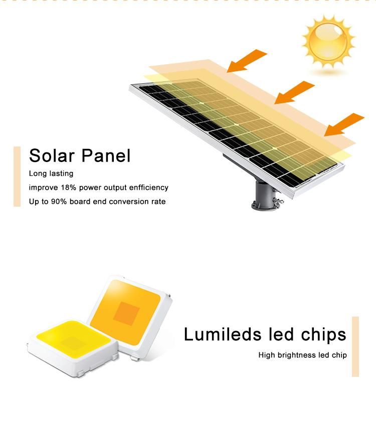 Smart Integrated Solar Powered Street Lights Aluminum High Power