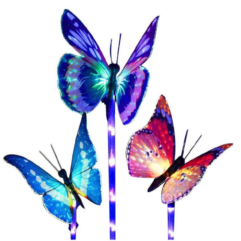 Butterfly Color Changing Stake Lights Water Resistance Solar Lights for Garden Lawn Yard Patio Outdoor Esg15238