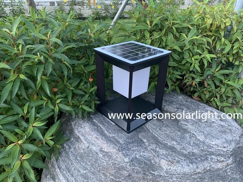 Square Style Bright Energy Saving Lamp Solar Lights Garden Gate Outdoor Pillar Light with LED Light Bulb