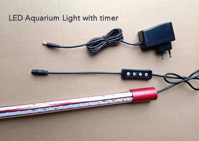 LED Aquarium Light Under Water Submersible Crystal Glass White+Red+Blue Light