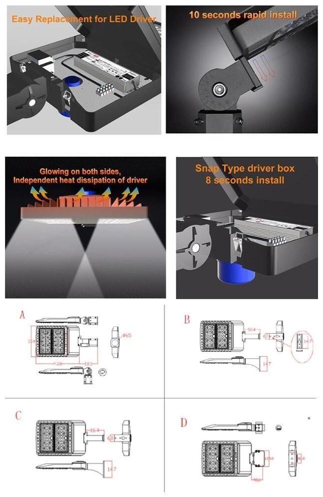 Ik10 IP66 110V/240V/277V/480V LED Road Light 60W 100W 120W 150W 200W 300W LED Street Light for Chile Argentina Mexico South American Market Brazil Peru