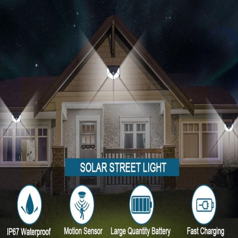 Outdoor IP66 Cheap Integrated All in One LED Solar Street Lamp with Remote Control High Power Public Area Road Wall Garden Park Yard Lights