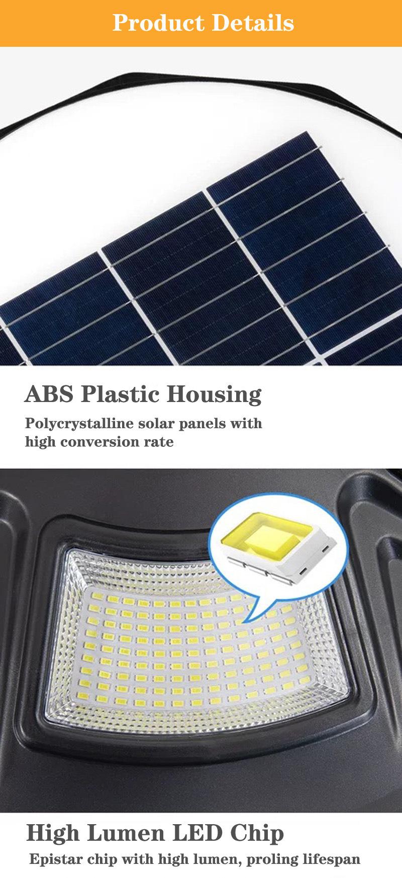 Factory Price Energy Saving Ultra Bright Plastic ABS 100W 200W Outdoor Solar Decoration Street Light