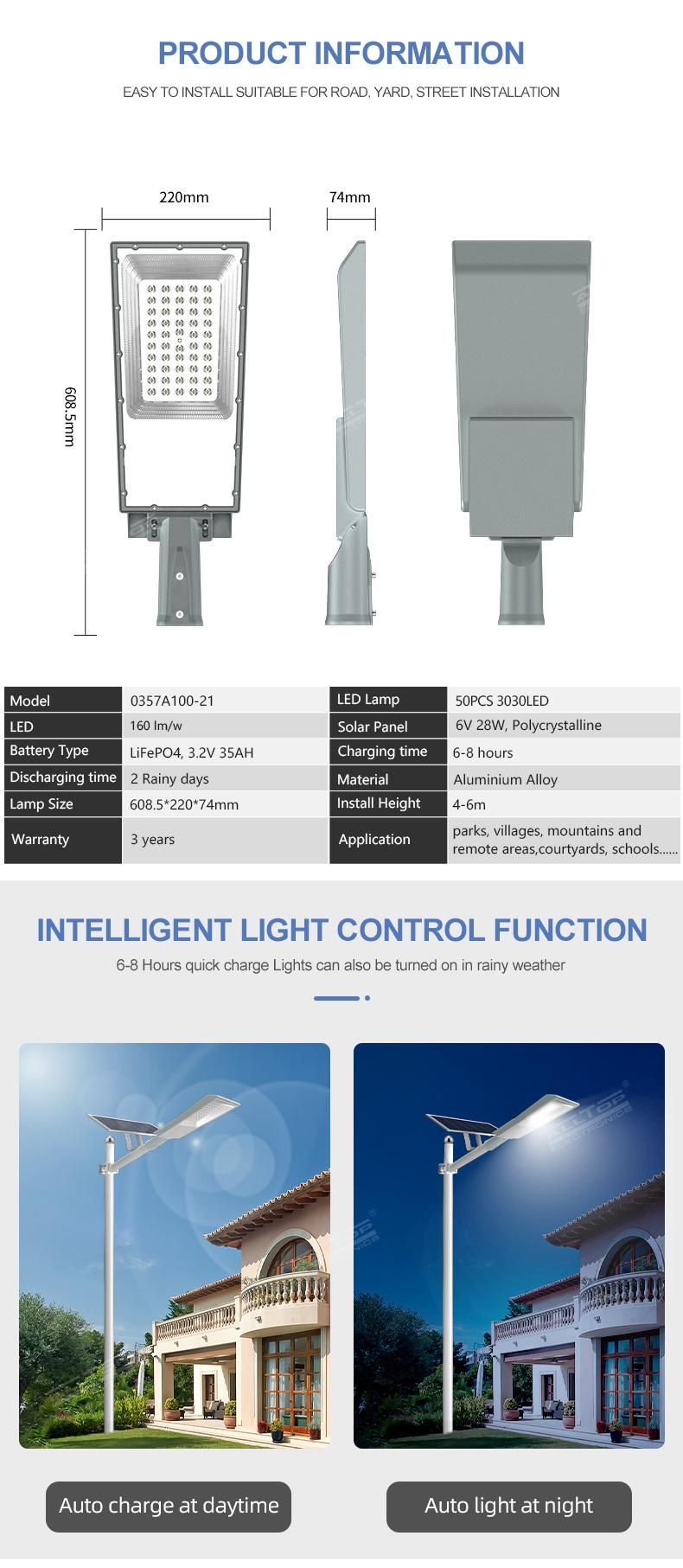 Alltop Super Brightness Outdoor Waterproof IP65 100W LED Solar Streetlight