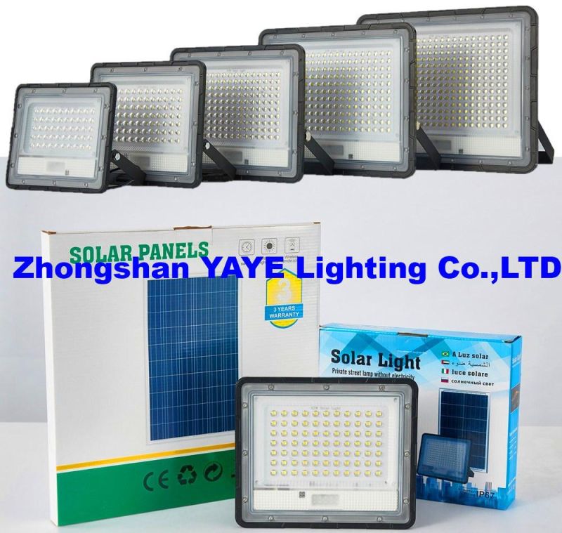 Yaye Hottest Sell 50W/80W/100W/150W/200W/300 Outdoor IP66 Solar LED Flood Garden Projector Light with 500PCS Stock Each Watt