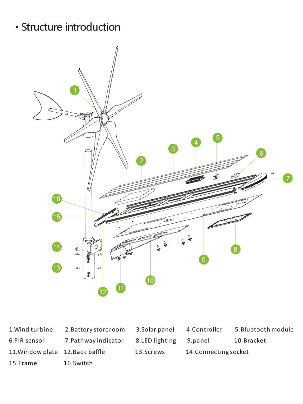 Commerical 40W 60W Hybrid Wind and Solar All in One Solar Street Lighting