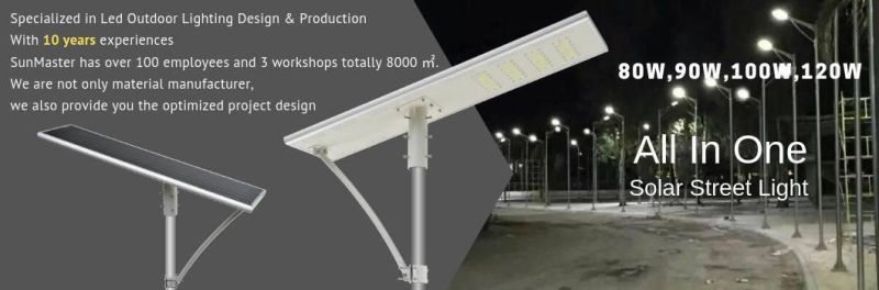 Outdoor LED 120W All in One IP65 Price List Energy Saving 100W Solar Street Light