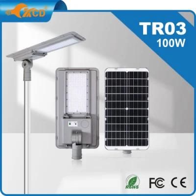 High Power Road Light DC 60W 100W 150W Integrated Outdoor LED Street Lamp All in One Solar Street Light