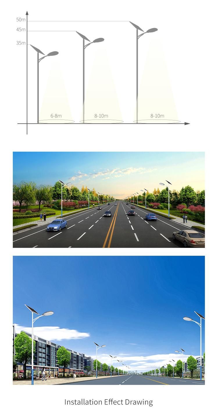 Integrated 50W IP65 LED Light LiFePO4 Battery Solar Street Light